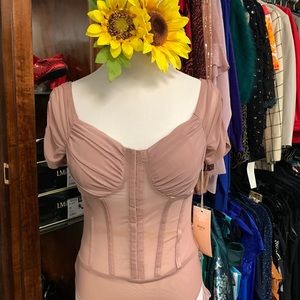 Blush sheer corset